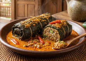 Resep Buntil Daun Singkong Isi Tempe yang Pedas dan Gurih