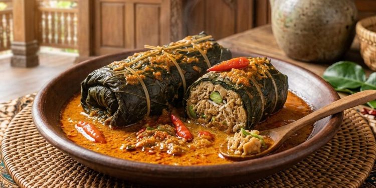 Resep Buntil Daun Singkong Isi Tempe yang Pedas dan Gurih